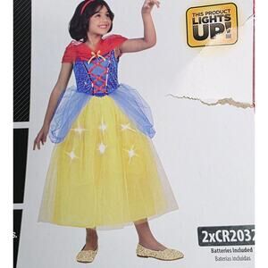Kids Fairytale Princess Light Up Dress Halloween Costume Size M 7/8 Snow  White